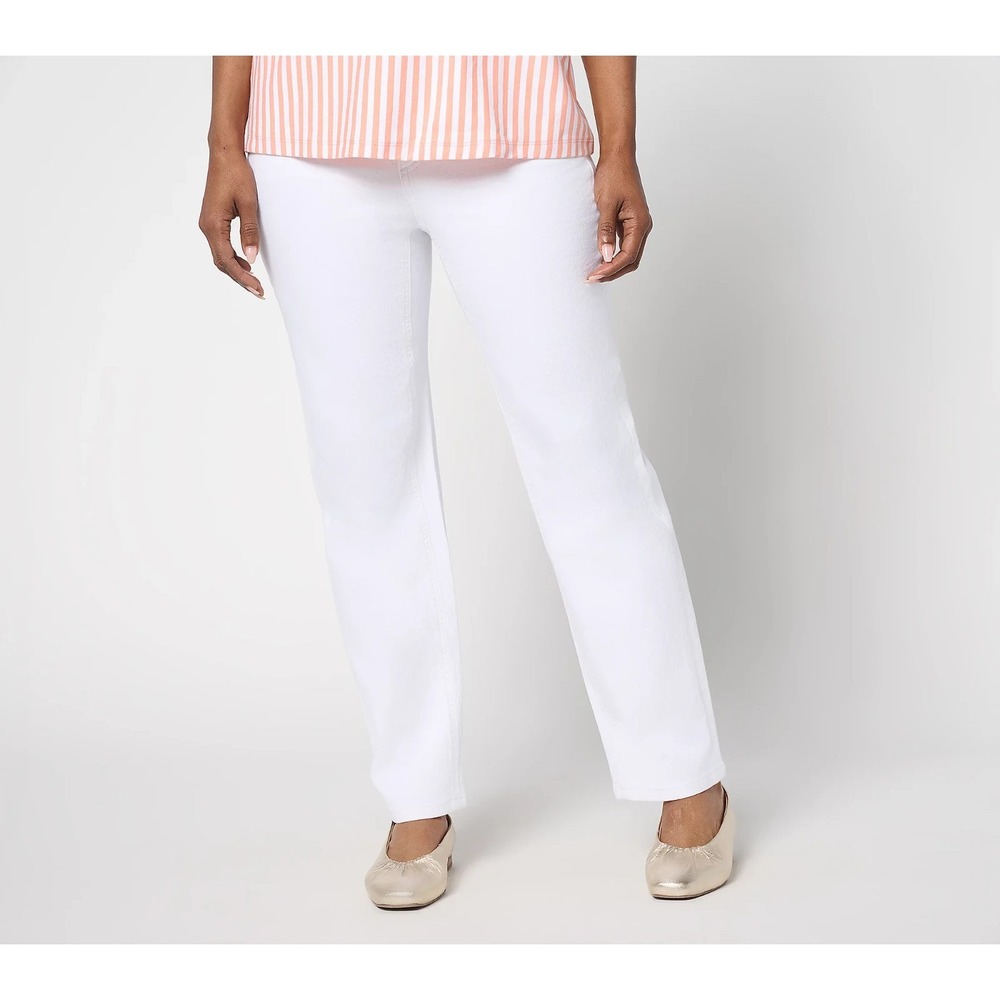 Denim & Co. Regular Classic Stretch Colored Ankle Jeans White, 16